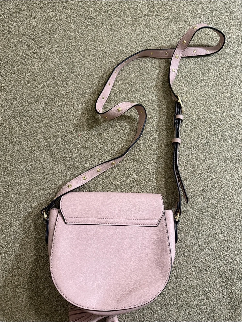 Victorias Secret Crossbody Bag Festival Pink Studded Tassels Adjustable Strap